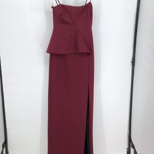 Black Halo Burgundy Black Tie Dress